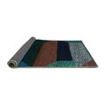 thumbnail image 2 of Ahgly Company Indoor Round Abstract Turquoise Blue Modern Area Rugs, 7' Round, 2 of 4