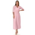 thumbnail image 1 of SR Women's Casual Wrap Floor Length Maxi Dress, 4X, Dust Pink, 1 of 5