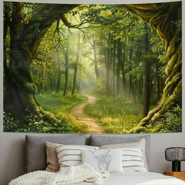 BCIIG Enchanted Forest Tapestry Nature Lanscape Green Tapestry Tree Cave Wall Tapestry Wall Hanging For Living Room Bedroom Home Decorations Painting Walmart