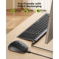 thumbnail image 3 of seenda Wireless Bluetooth Keyboard and Mouse Combo, COE401 Rechargeable Slim Keyboard Mouse, 3 Multi-Device Connection, Compact Quiet Set Compatible, 3 of 7