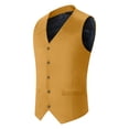 thumbnail image 5 of TOWED22 Men's Cowboy Suede Leather Vest Western Vest Cowhide Suede Waistcoat Men Vests(Gold,XXXL), 5 of 9