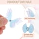 thumbnail image 3 of 20Pack Apliques de Mariposa de Malla Transparente, Parche de Mariposas de 50mm, Azul Claro, 3 of 7