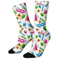 thumbnail image 4 of LSQii Fun Socks for Women Cozy Breathable Printed Cotton Knitted Fashion Novelty Crazy Mid Calf Sports Socks Gifts Carnival Grey, 4 of 5