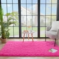thumbnail image 3 of Softlife Stylish Soft Shaggy Velvet Carpet for Living Room Bedroom, Fluffy Area Rugs,3'x5',Deep Pink, 3 of 6