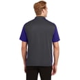 thumbnail image 2 of Sport-Tek Colorblock Micropique Sport Wick Polo-XL (Iron Grey/ Purple), 2 of 6
