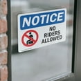 thumbnail image 4 of (2 Pack) No Riders Allowed Sign With Symbol OSHA Notice Sign 14 Inch X 10 Inch Vinyl Label Decal Sticker Weather Resistant, UV Protected for Workplace, Business, and Construction Site,, 4 of 7