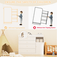 thumbnail image 3 of QUNTTINA 45.3'' Modern Solid Wood Changing Table Dresser with 4 Long Drawers and a Door, Baby Diaper Changing Tables,White, 3 of 9