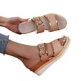 thumbnail image 5 of HAOTAGS Casual Summer Wedge Sandals for Women Breathable Dressy Walking Platform Sandals Beige Size 6.5, 5 of 5
