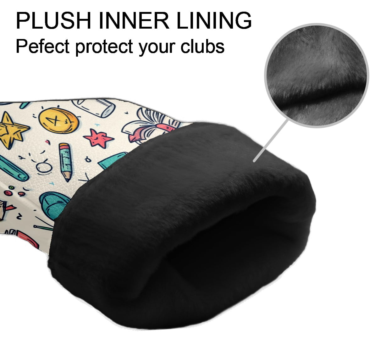 Golf Club Covers PU Leather Waterproof Head Covers for Fairway Woods Hybrids