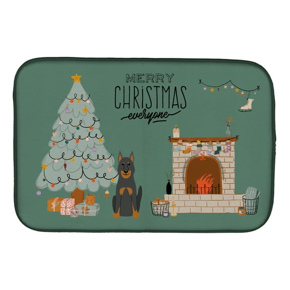 Beauce Shepherd Dog Christmas Everyone Dish Drying Mat