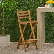 Christopher Knight Home Tundra Outdoor Wood Barstool by - 21.50" D x 15.00" W x 41.25" H