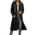 thumbnail image 2 of Pyhlmscde Women's Coat Solid Color Button Long Cardigan Coat, Fall Coats, Womens Tops, Women Fall Clothes, 2 of 5