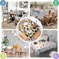 thumbnail image 4 of Black White Cow Pattern Sunflower Square Tablecloth,Waterproof Square Table Cover,Wipeable Spillproof Washable Table Cover for Home Kitchen Party Decor 42"X42"(107x107cm), 4 of 6