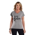 thumbnail image 2 of NanyCrafts' I only Raise Ballers Ladies Modern Fit V-Neck Shirt, 2 of 2