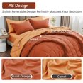 thumbnail image 3 of MUXHOMO 7 Pieces Queen Comforter Set, Reversible Bed in a Bag Queen Size, All Season Queen Bedding Set with Comforter, Flat Sheet, Fitted Sheet, Pillowcases & Shams, Burnt Orange & Camel, 3 of 18