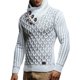 thumbnail image 2 of Suéter de punto de cuello alto con hebilla de cuero para hombres europeos y americanos de otoño e invierno para hombres, 2 of 5