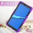 thumbnail image 5 of Dteck Lenovo Tab M10 HD (2nd Gen) 10.1 Inch 2020 Case TB-X306F/TB-X306X 10.1" Case with Built-in Screen Protector, Shockproof Rotatable Kickstand Cover Hand Strap and Shoulder Strap,Purple+Black, 5 of 8