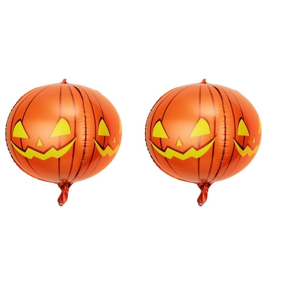 Darzheoy 2Pcs Pumpkin Balloons Halloween Pumpkin Decorations Inflatable Pumpkin Foil Balloons for Halloween Party Decorations