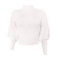 thumbnail image 6 of Duoif Sweaters for Women Trendy Womens High Collar Solid Color Long Sleeve Pullover Sweater Knit Thick Casual Tops Women's Sweaters Womens Tops White XL, 6 of 7