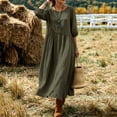 thumbnail image 5 of Aimik Women's 3/4 Sleeve Maxi Dress Crew Neck Loose Fitting Boho Long Dress with Pockets Summer Dresses for Women, 5 of 6