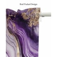 thumbnail image 5 of Purple Marble Linen Curtain Valance for Bedroom/Bathroom/Kitchen/Office/Living/Dining Room Window,Gradual Marbling Luxurious Gold White Rod Pocket Topper Decorative Cafe Drapes Panel 60"x18", 5 of 6