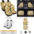 thumbnail image 4 of Yuyamidu Hummingbird Car Seat Cover Full Set Sunflower Car Floor Mats Steering Wheel Cover Seatbelt Pad Cup Coaster Gear Shift Knob Cover Auto Accessories Set 15pcs, 4 of 6