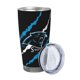 thumbnail image 2 of Taza térmica duradera de acero inoxidable 304 con tapa y pajita con temática del equipo de fútbol Panthers Taza térmica de acero inoxidable de 20 oz Taza para automóvil Adecuada para bebidas frías y, 2 of 8