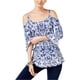 thumbnail image 1 of Blusa de punto con Estampado mixto I-N-C azul pequeña, 1 of 1