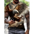 thumbnail image 3 of Men's Summer Eagle 3D Digital Printing T-Shirt Trendy Brand, 3 of 11