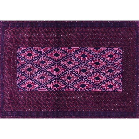 Ahgly Company Indoor Rectangle Persian Purple Traditional Area Rugs, 5' x 7'