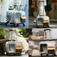 thumbnail image 2 of Folding Cat Carrier,Cat Backpack Breathable Rolling Travel Backpack with Pockets for Dogs and Cats Gray Orange, 2 of 7