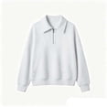 thumbnail image 5 of Casual Sweatshirt for Women Zaewscy Women's /Winter Casual Long-Sleeve Hooded Sweatshirt With Zipper And Lapel Collar White XL, 5 of 7
