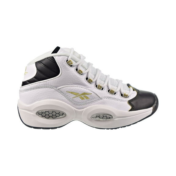 Reebok Question Mid "Black Toe" Men's Shoes White-Black-Gold Met ef7599