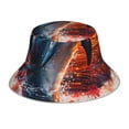 thumbnail image 3 of Daiia Sunset Ocean Watercolor Dolphin Pattern Bucket Hat - Trendy Cotton Sun Hat for Beach, Golf, Fishing - Fun Outdoor Vacation Boonie for Men and Women, 3 of 9