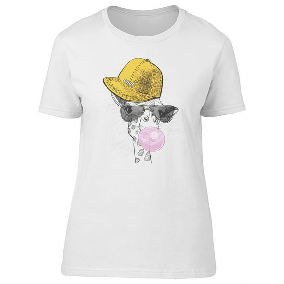 Cool Hipster Giraffe Sketch T-Shirt Women -Image by Shutterstock, Female Medium