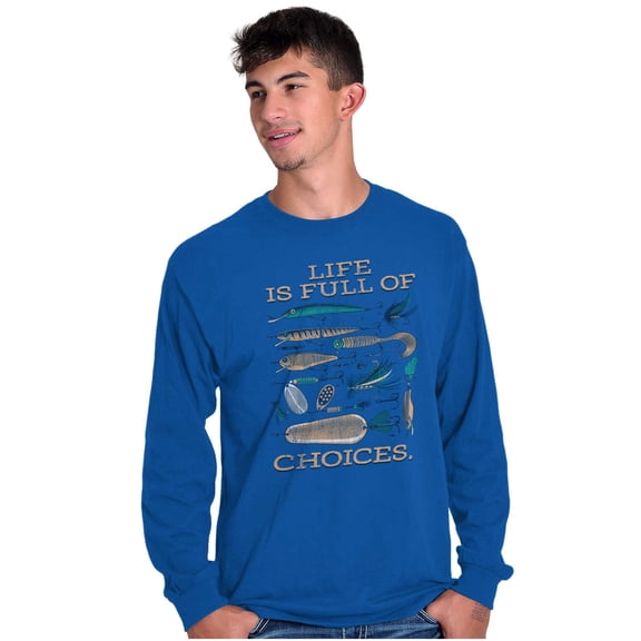 Fishermen's Life Humor Funny Fishing Plus Size Long Sleeve Graphic Tee Shirt Brisco Brands 2X