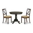 thumbnail image 2 of East West Furniture Antique 3-piece Wood Small Dining Set in Cappuccino, 2 of 7