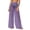 Purple-linen pants women, variant on YFNNUP Women's Wide Leg Palazzo Pant Elastic Waist Lounge Trouser Sheer Mesh Chiffon Trousers Summer Beach Vacation Casual Pants Beige XL