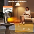 thumbnail image 3 of Riedhoff Electric Space Heater 1500W/750W, 2-in-1 Fast Heating Ceramic Desk Heater & Fan, Silver, 3 of 7