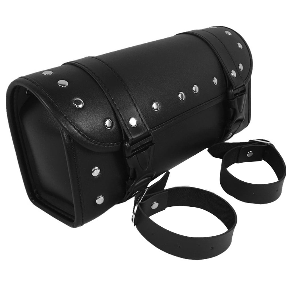 Motorcycle Bag Faux Leather Vehicle Saddle Pouch Handlebar Side Front