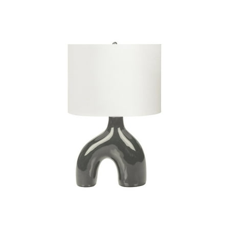 Lighting - 25"h - Table Lamp - Dark gray Ceramic - Ivory/Cream Shade