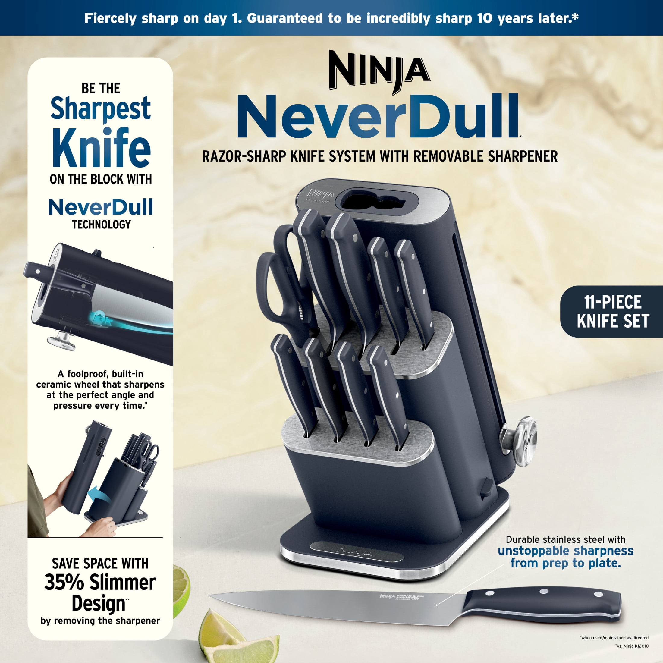 Ninja NeverDull Razor-Sharp 11-Piece Knife System with Removable