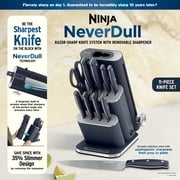 Ninja NeverDull Razor-Sharp 11-Piece Knife System with Removable Sharpener, Laser-Cut Blades, NK12011BL1, Cyberspace