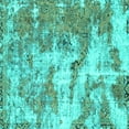 thumbnail image 1 of Ahgly Company Machine Washable Indoor Square Abstract Turquoise Blue Modern Area Rugs, 6' Square, 1 of 4