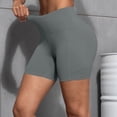 thumbnail image 5 of AKOEE High Waist Leggings for Women Shorts Workout Biker Yoga Tight Shorts with Pockets Stretch Gym Clothes (L, Gray), 5 of 7