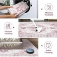 thumbnail image 6 of IdealHouse 10x13 Washable Area Rug, Soft Vintage Boho Low Pile Non-Slip Indoor Carpet for Living Room, Bedroom, Dining Room, Farmhouse Style, Pink, 6 of 6