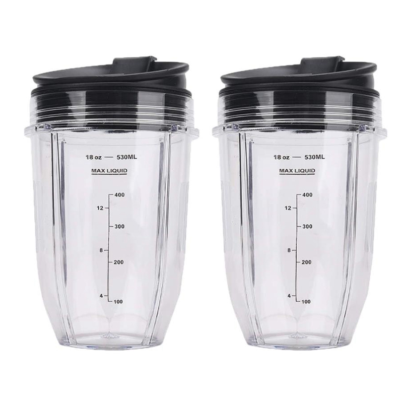 2 Pcs 18Oz Replacement Ninja Blender Cups with Lid for Ninja Auto IQ
