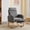 Polyester C Dark Gray, variant on FFH Rocking Chair with Footrest, Rocking Chair for Nursey, Corduroy Armchair with High Backrest and Side Pockets, Accent Chair for Living Room, Bedroom, Gray