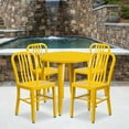 thumbnail image 2 of Flash Furniture Chad Commercial Grade 30" Round Yellow Metal Indoor-Outdoor Table Set with 4 Vertical Slat Back Chairs, 2 of 5
