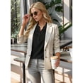 thumbnail image 3 of Am Direct Women's V-Neck Half-Open Petal Sleeve Short-Sleeved Shirt, 3 of 5
